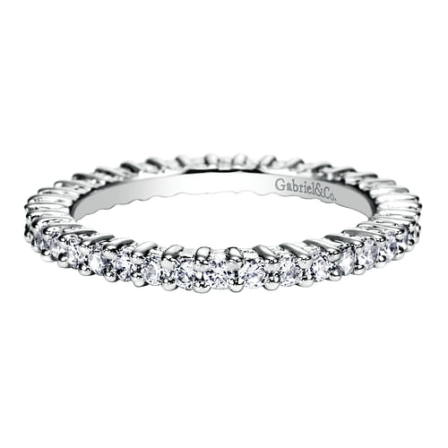 14K White Gold Shared Prong Diamond Eternity Band