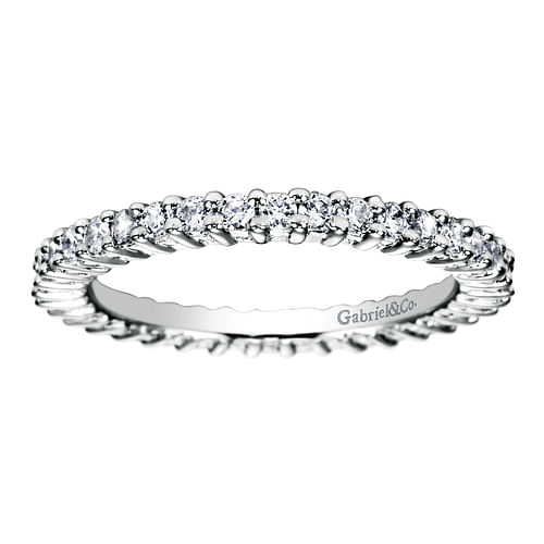 14K White Gold Shared Prong Diamond Eternity Band