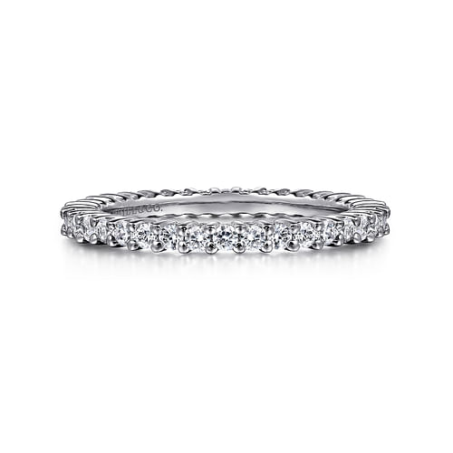 14K White Gold Shared Prong Diamond Eternity Band