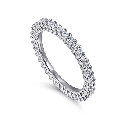 14K White Gold Shared Prong Diamond Eternity Band