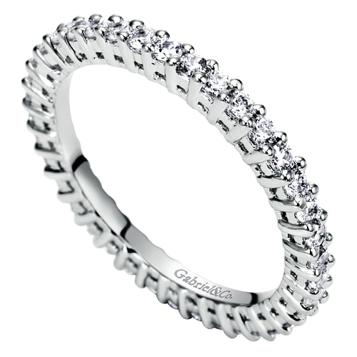 14K White Gold Shared Prong Diamond Eternity Band