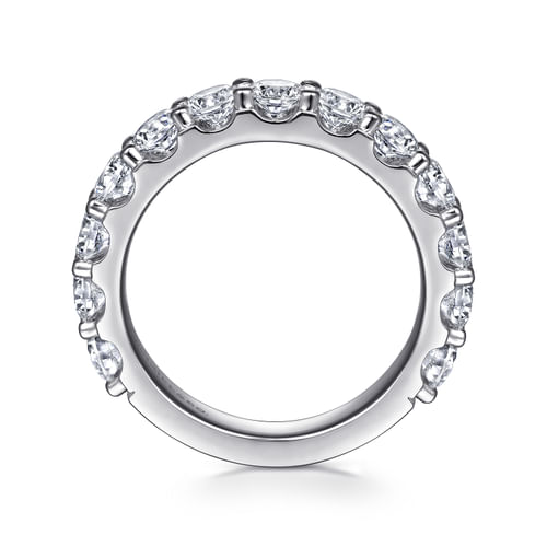 14K White Gold Shared Prong Diamond Wedding Band