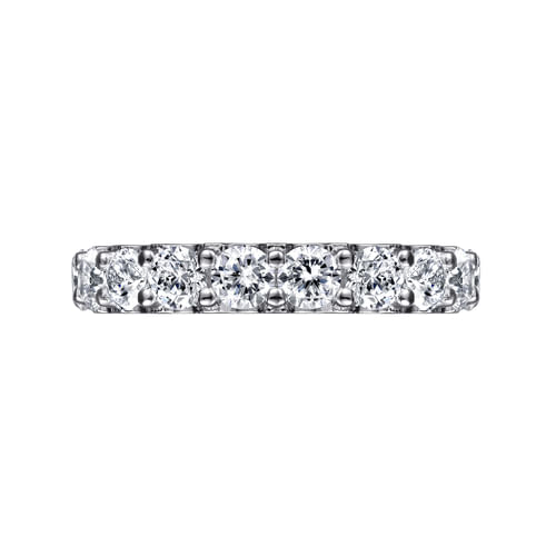 14K White Gold Shared Prong Diamond Wedding Band