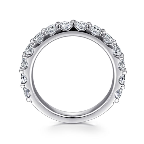 14K White Gold Shared Prong Diamond Wedding Band