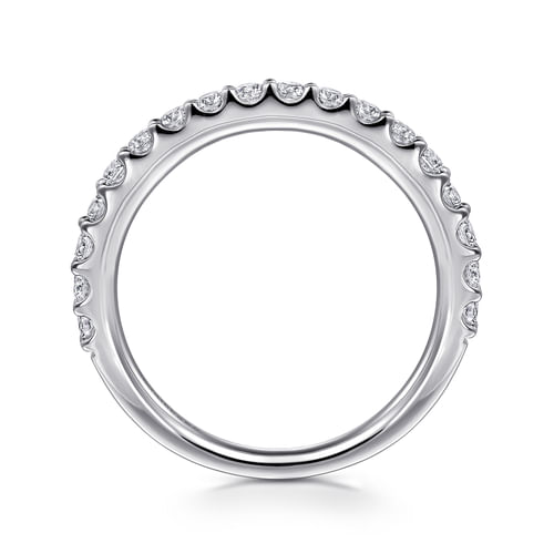 14K White Gold Shared Prong Diamond Wedding Band