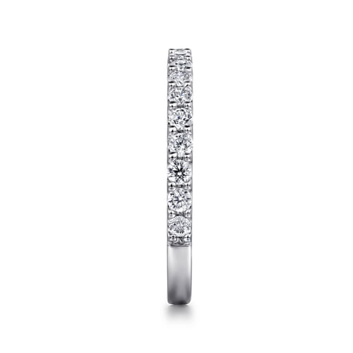 14K White Gold Shared Prong Diamond Wedding Band