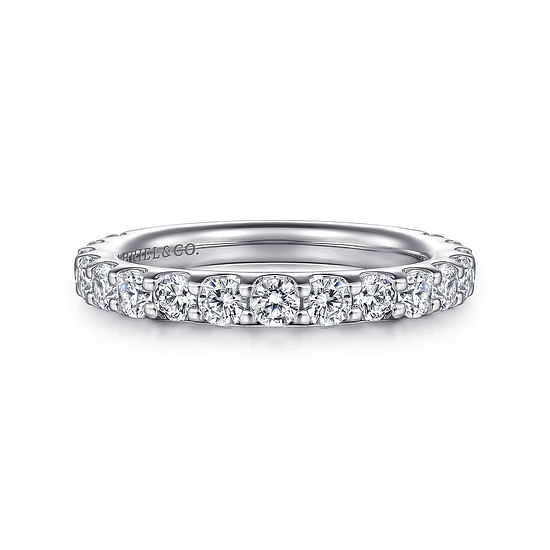 Gabriel - 14K White Gold Shared Prong Diamond Wedding Band