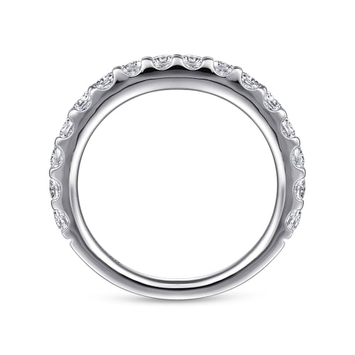 14K White Gold Shared Prong Diamond Wedding Band