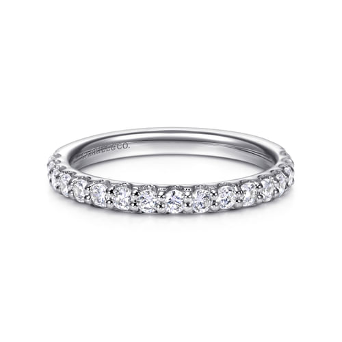 14K White Gold Shared Prong Diamond Wedding Band