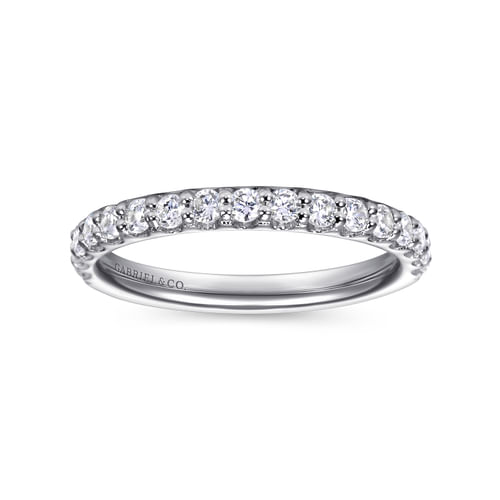 14K White Gold Shared Prong Diamond Wedding Band
