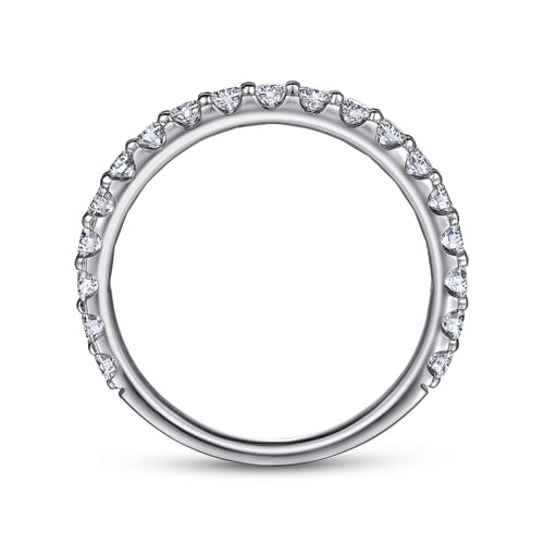 14K White Gold Shared Prong Diamond Wedding Band