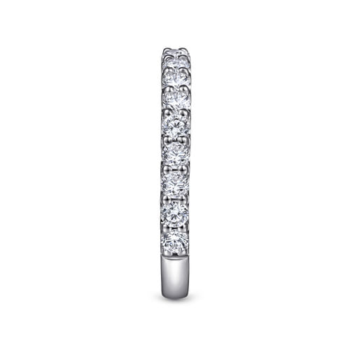 14K White Gold Shared Prong Diamond Wedding Band