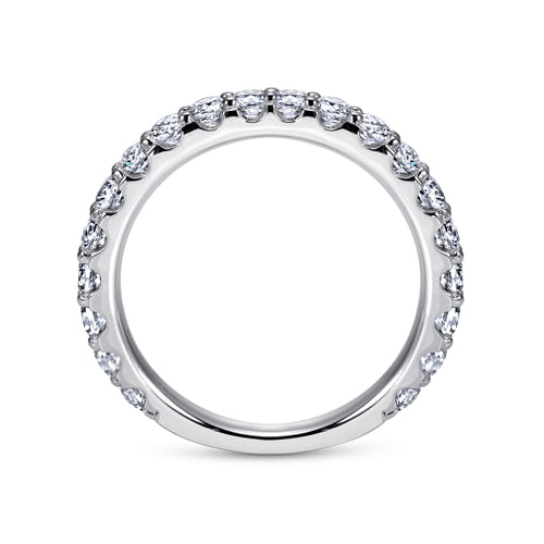 14K White Gold Shared Prong Diamond Wedding Band