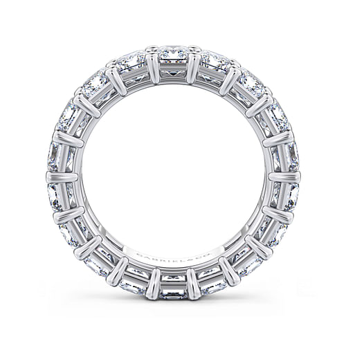 14K White Gold Shared Prong Emerald Cut Diamond Eternity Band