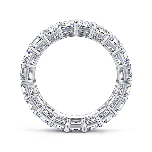 14K White Gold Shared Prong Emerald Cut Diamond Eternity Band