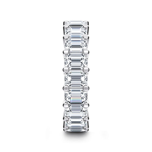 14K White Gold Shared Prong Emerald Cut Diamond Eternity Band