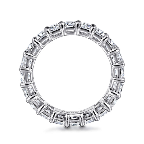14K White Gold Shared Prong Emerald Cut Diamond Eternity Band