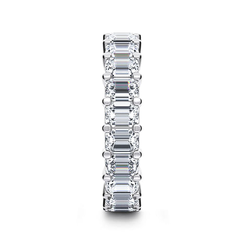 14K White Gold Shared Prong Emerald Cut Diamond Eternity Band