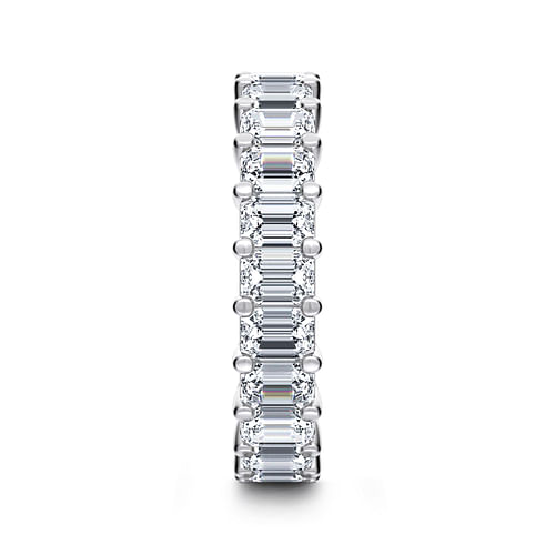 14K White Gold Shared Prong Emerald Cut Diamond Eternity Band