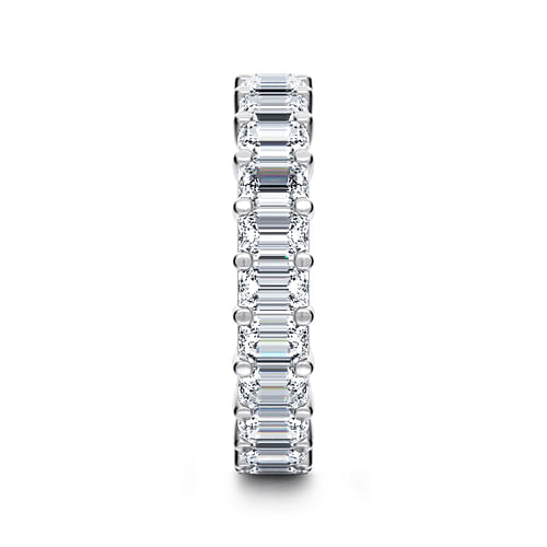 14K White Gold Shared Prong Emerald Cut Diamond Eternity Band