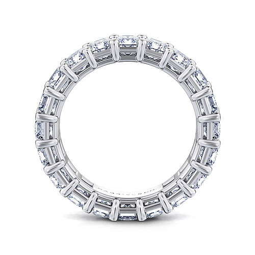 14K White Gold Shared Prong Emerald Cut Diamond Eternity Band