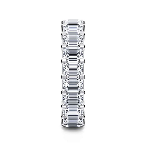 14K White Gold Shared Prong Emerald Cut Diamond Eternity Band