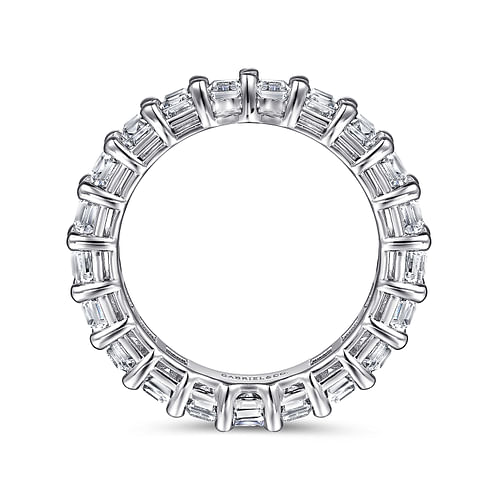 14K White Gold Shared Prong Emerald Cut Diamond Eternity Band