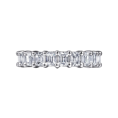 14K White Gold Shared Prong Emerald Cut Diamond Eternity Band