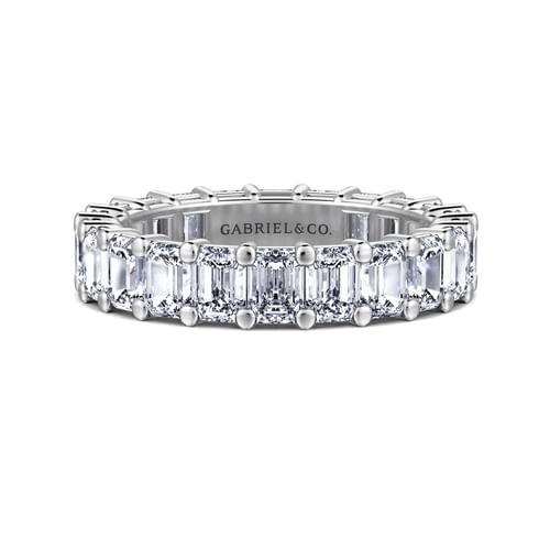 14K White Gold Shared Prong Emerald Cut Diamond Eternity Band