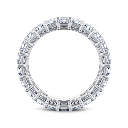 14K White Gold Shared Prong Emerald Cut Diamond Eternity Band