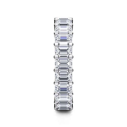14K White Gold Shared Prong Emerald Cut Diamond Eternity Band