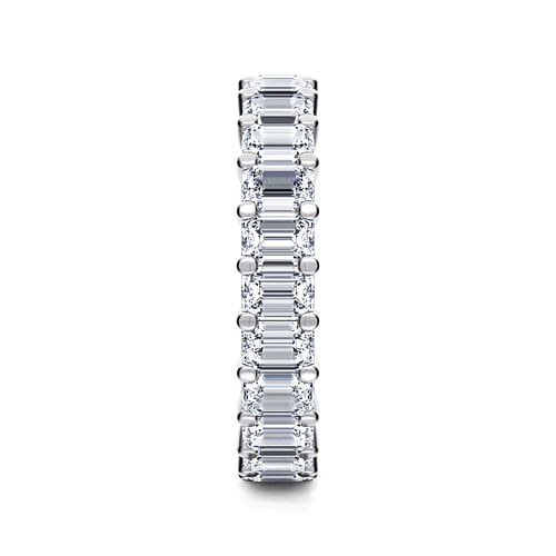 14K White Gold Shared Prong Emerald Cut Diamond Eternity Band