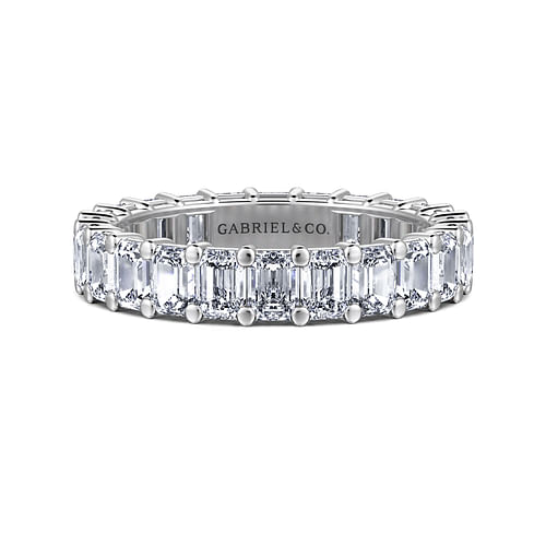 14K White Gold Shared Prong Emerald Cut Diamond Eternity Band