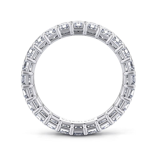 14K White Gold Shared Prong Emerald Cut Diamond Eternity Band