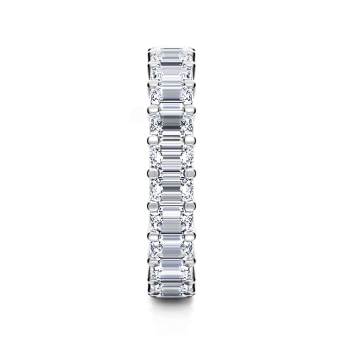 14K White Gold Shared Prong Emerald Cut Diamond Eternity Band