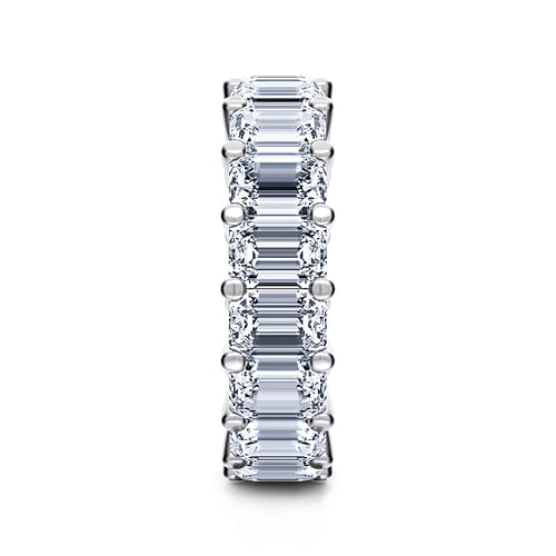 14K White Gold Shared Prong Emerald Cut Diamond Eternity Band