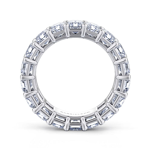 14K White Gold Shared Prong Emerald Cut Diamond Eternity Band