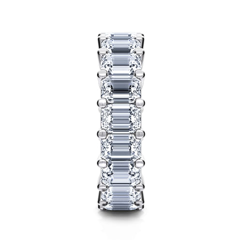 14K White Gold Shared Prong Emerald Cut Diamond Eternity Band