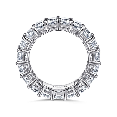 14K White Gold Shared Prong Emerald Cut Diamond Eternity Band