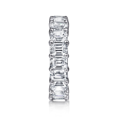 14K White Gold Shared Prong Emerald Cut Diamond Eternity Band
