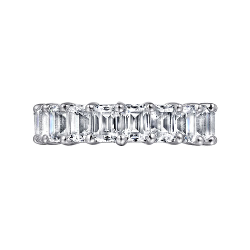14K White Gold Shared Prong Emerald Cut Diamond Eternity Band