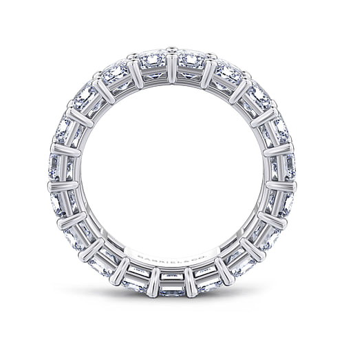 14K White Gold Shared Prong Emerald Cut Diamond Eternity Band