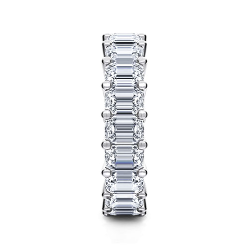 14K White Gold Shared Prong Emerald Cut Diamond Eternity Band