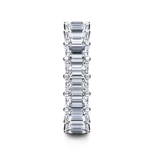 14K White Gold Shared Prong Emerald Cut Diamond Eternity Band