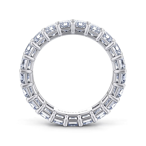 14K White Gold Shared Prong Emerald Cut Diamond Eternity Band