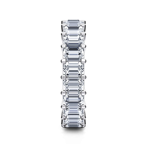 14K White Gold Shared Prong Emerald Cut Diamond Eternity Band