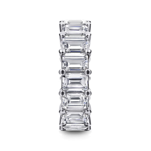 14K White Gold Shared Prong Emerald Cut Diamond Eternity Band