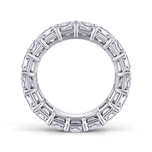 14K White Gold Shared Prong Emerald Cut Diamond Eternity Band
