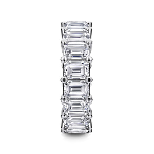 14K White Gold Shared Prong Emerald Cut Diamond Eternity Band