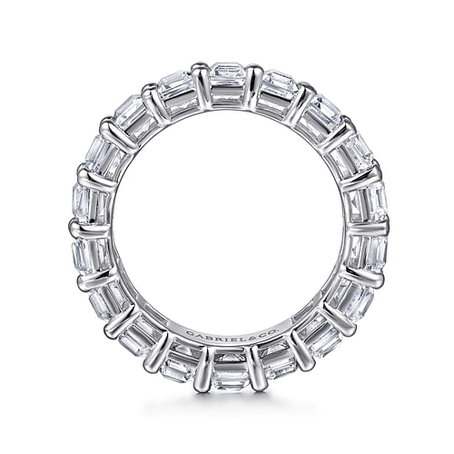 14K White Gold Shared Prong Emerald Cut Diamond Eternity Band